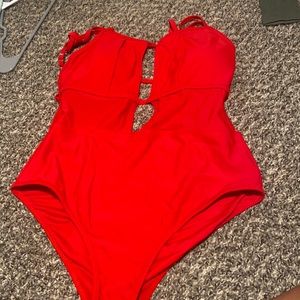 Red bathing suit one piece